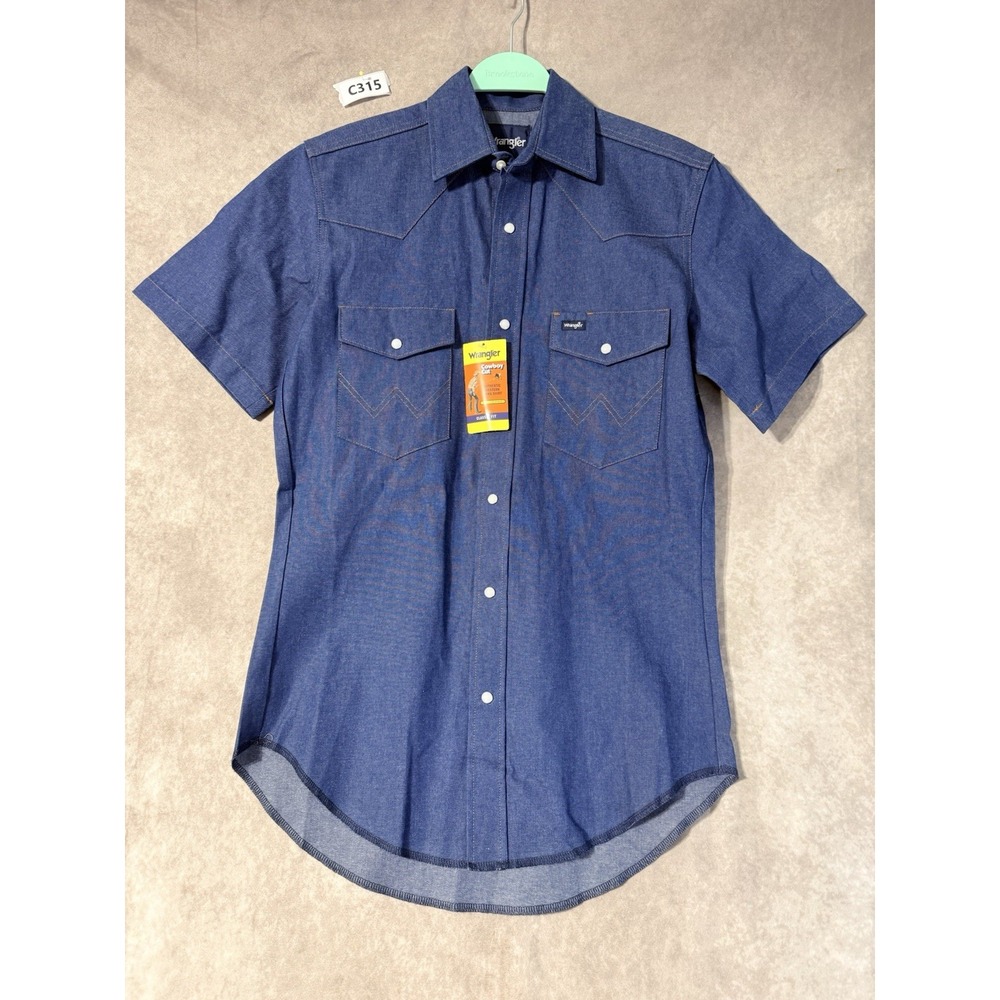 Wrangler Cowboy Cut Shirt Men's Cotton Western Denim Pearl Snap NWT